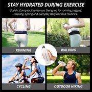Hydration Set - Black Classic Running Belt & Curved Water Bottle - Build & Fitness®