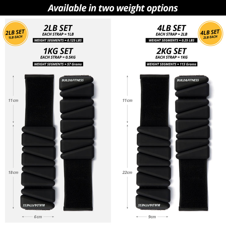 Black Wrist and Ankle Weights - Build & Fitness®