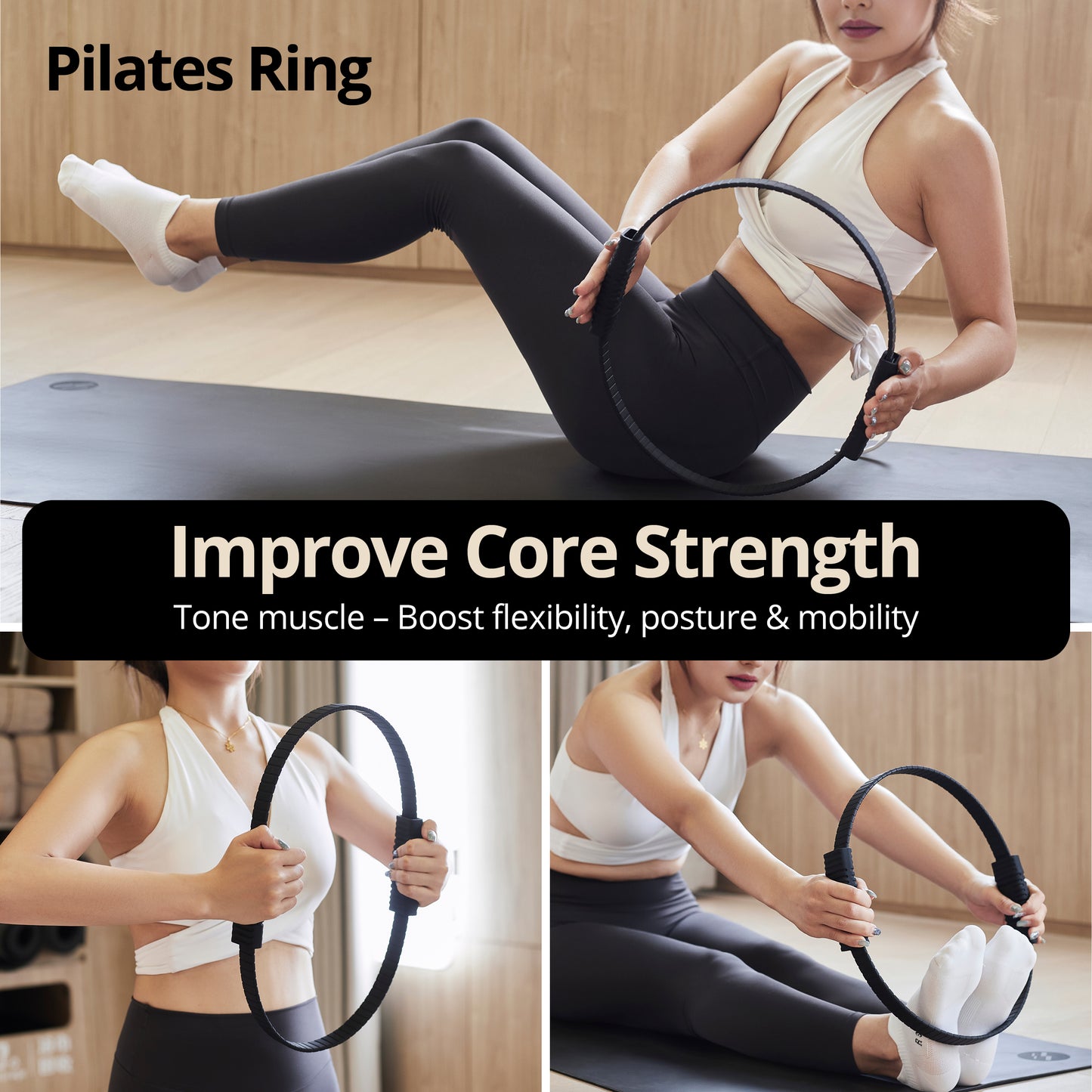 Black Pilates Ring 13.5 inch - Build & Fitness®