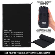 Black Microfibre Towel - Build & Fitness®