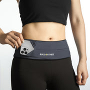 Hydration Set - Graphite Classic Running Belt & Curved Water Bottle
