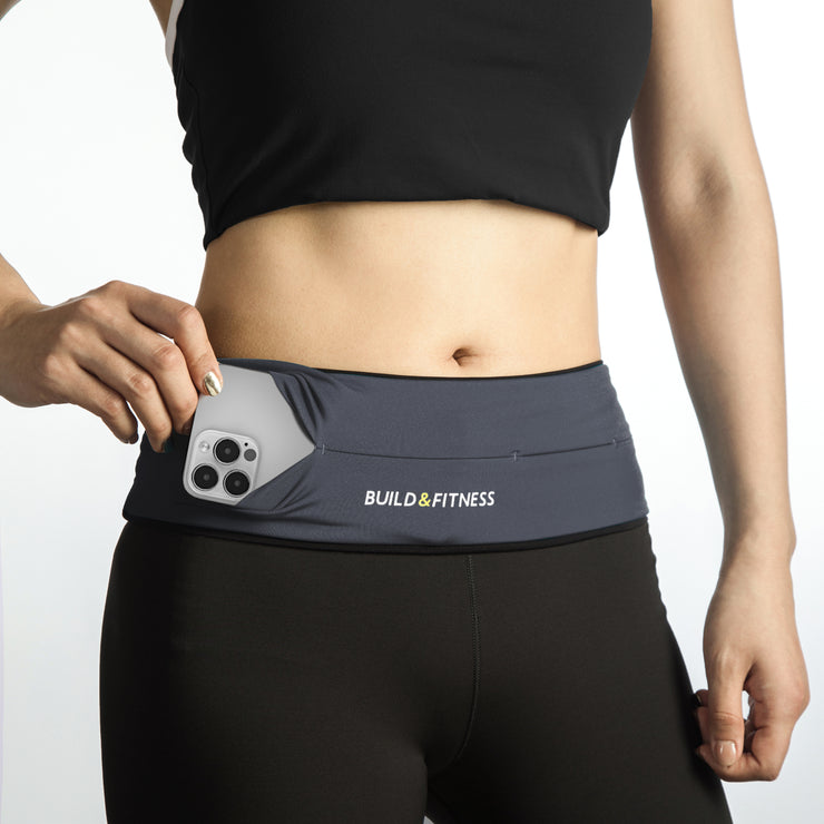 Hydration Set - Graphite Classic Running Belt & Curved Water Bottle