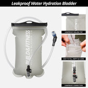 Black Hydration Running Vest + 1.5L Bladder + 2x 500ml Soft Flasks - Build & Fitness®