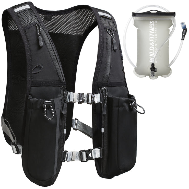 Black Hydration Vest + 1.5L Bladder