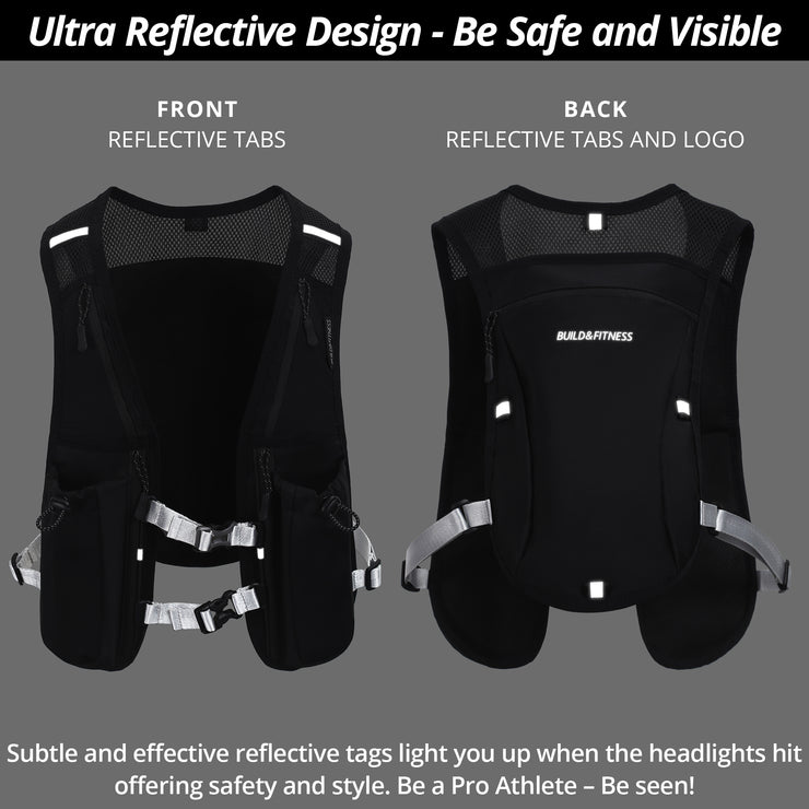 Hydration Vest Bundle Set - Hydration Vest and 1x Curved Water Bottle - Build & Fitness®