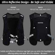 Black Hydration Vest + 2x 500ml Soft Flasks