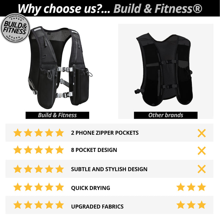 Black Hydration Vest + 1.5L Bladder