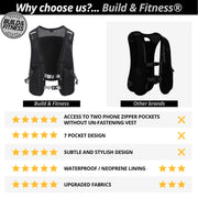 Black Reflective Hydration Vest - Build & Fitness®