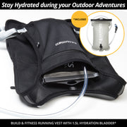 Black Hydration Vest + 1.5L Bladder