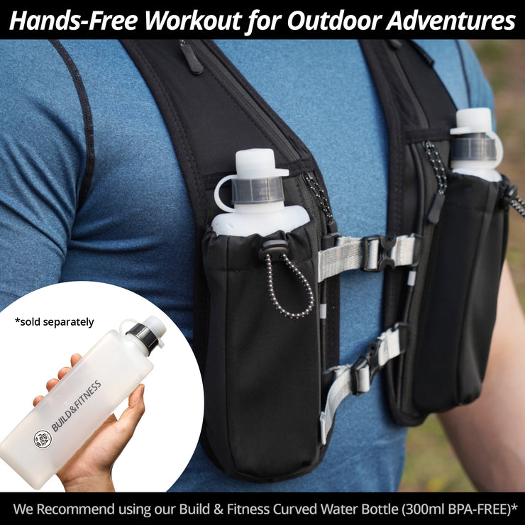 Black Reflective Hydration Vest - Build & Fitness®