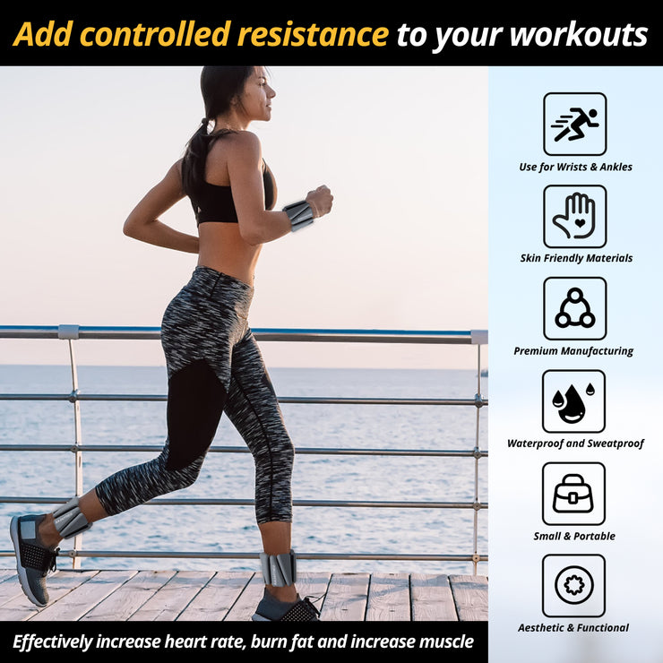 Grey Wrist and Ankle Weights - Build & Fitness®