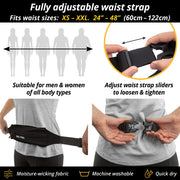 Black Adjustable Zipper Running Belt - Build & Fitness®