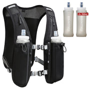 Black Hydration Running Vest + 2x 350ml Soft Flasks