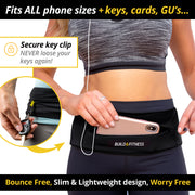 Black Classic Zipper Running Belt - Build & Fitness®