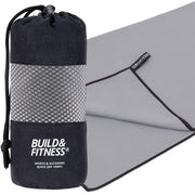 Grey Microfibre Towel - Build & Fitness - UK