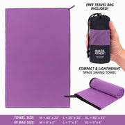 Purple Microfibre Towel - Build & Fitness - UK