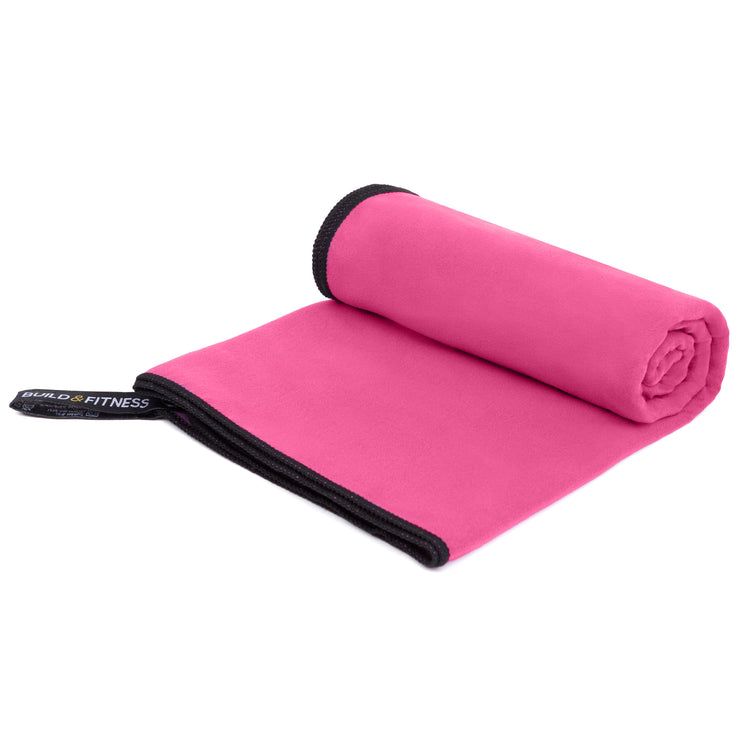 Pink Microfibre Towel - Build & Fitness - UK