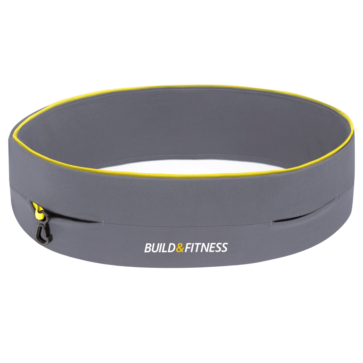 Grey (yellow trim) Classic Running Belt - Build & Fitness - UK