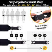 Black Reflective Adjustable Zipper Running Belt - Build & Fitness - UK