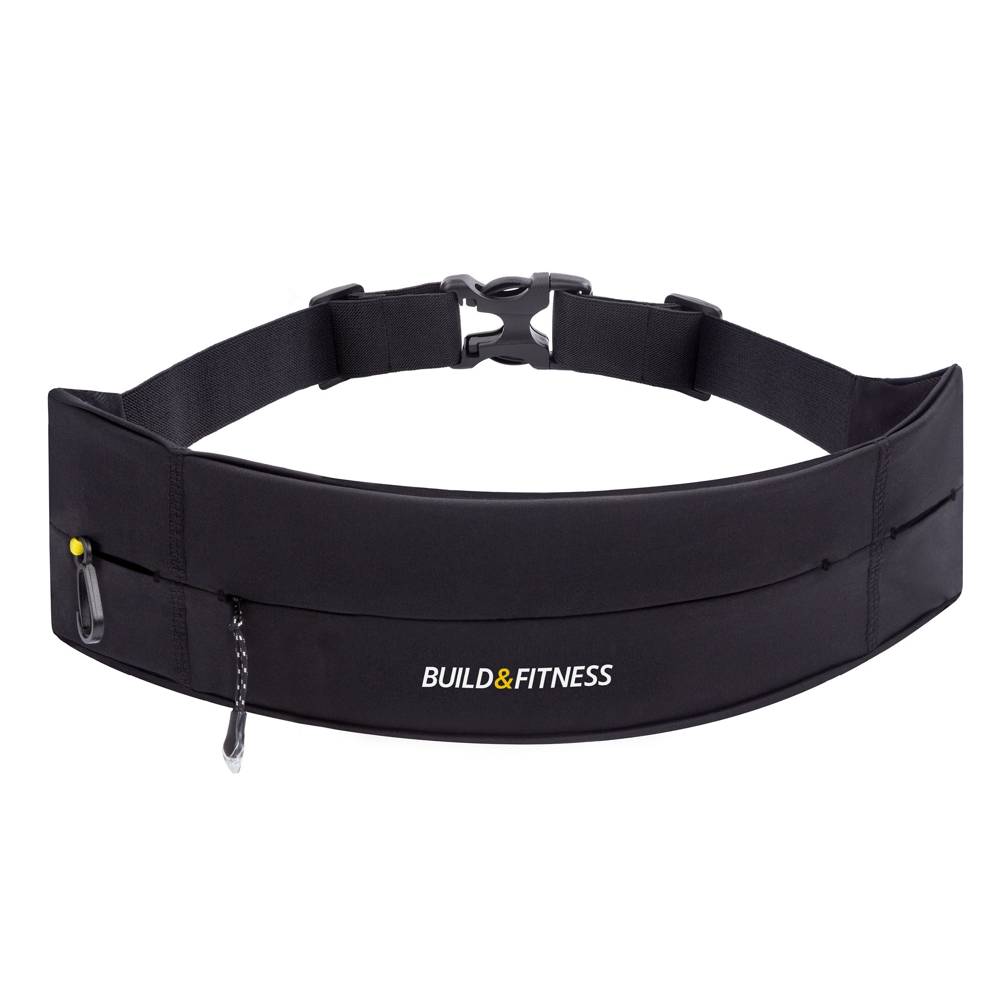 Black Adjustable Zipper Running Belt