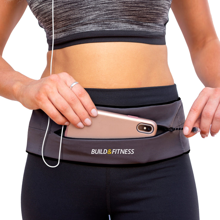 Graphite Adjustable Zipper Running Belt - Build & Fitness - UK