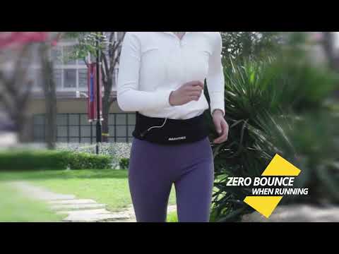 Black Adjustable Zipper Running Belt